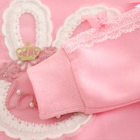 Girls Pink Rabbit Applique Sweatshirt With Joggers Set 2 pc. Sets