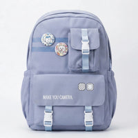 Kids Blue Multi-Pocket School Backpack with Buckle Pouch Trending Accessories Blue Onesize
