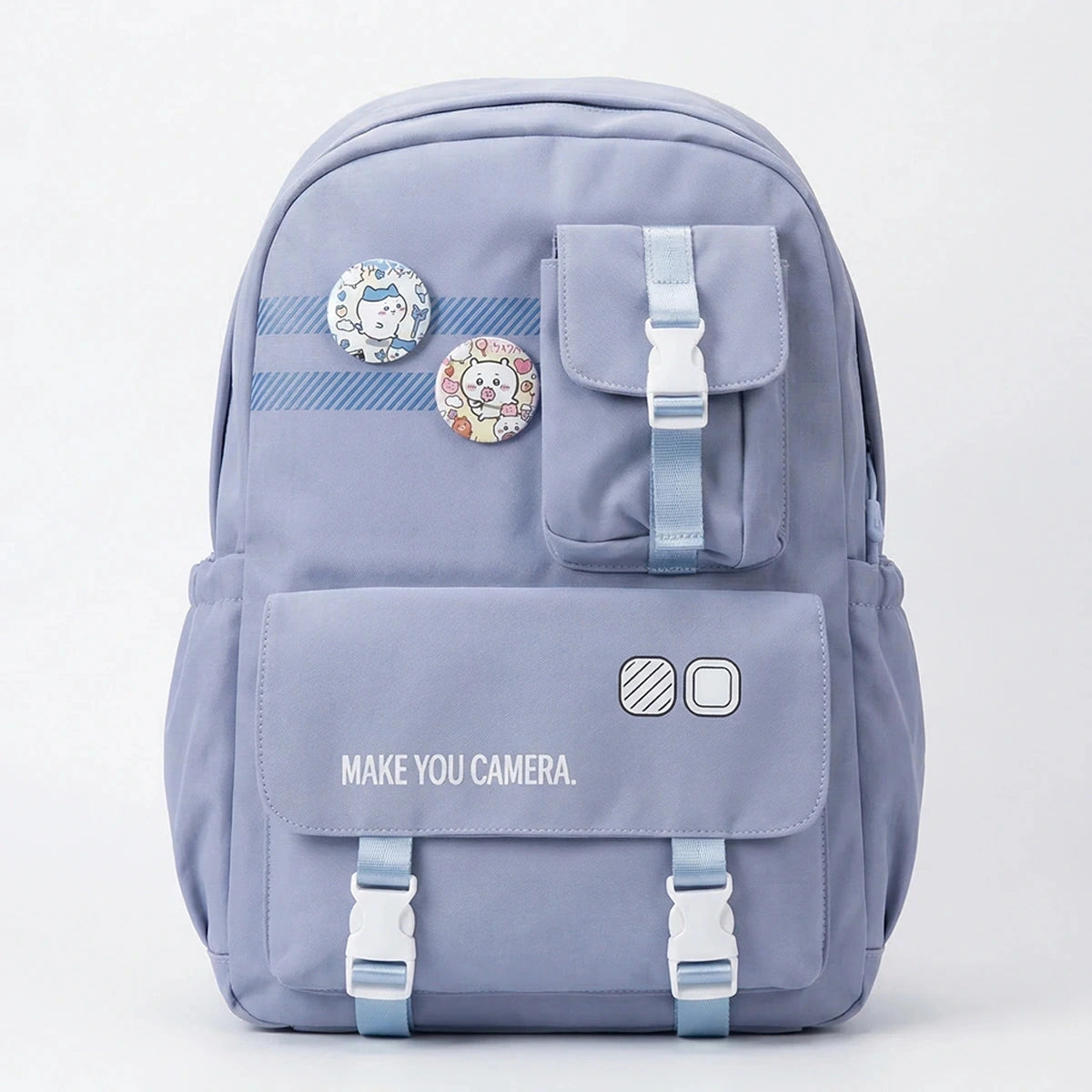 Kids Blue Multi-Pocket School Backpack with Buckle Pouch Trending Accessories Blue Onesize
