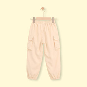 Girls Beige Elasticated Waist Jogger Joggers