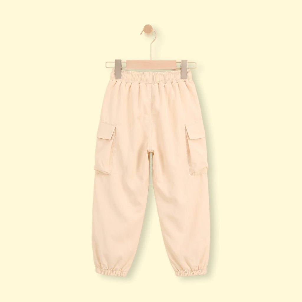 Girls Beige Elasticated Waist Jogger Joggers