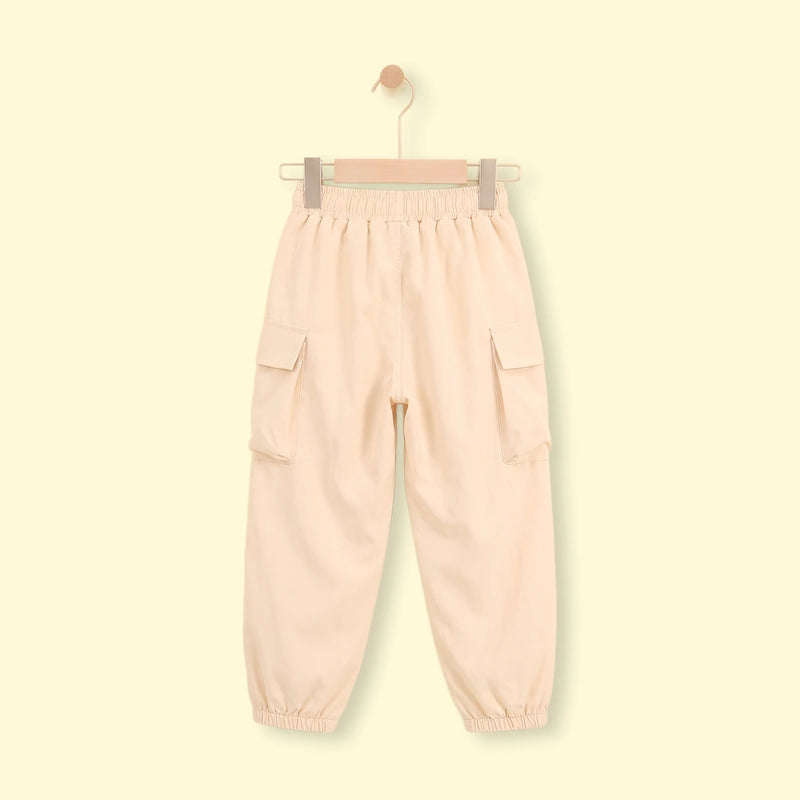 Girls Beige Elasticated Waist Jogger Joggers
