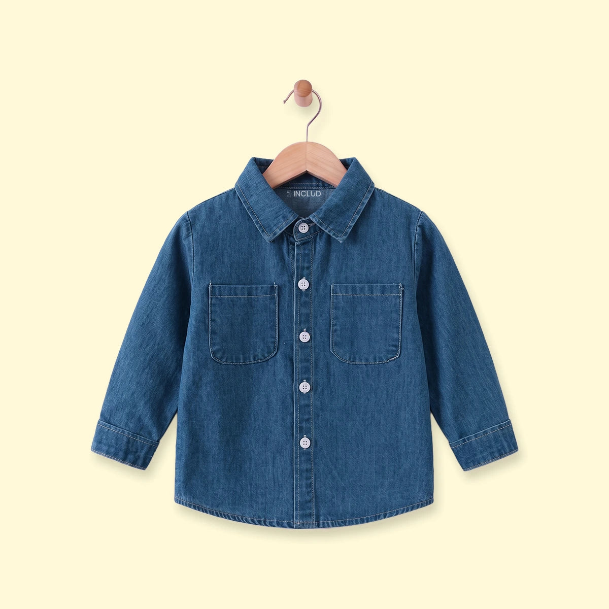 Boys Dark Blue Long Sleeve Denim Shirt Shirts Dark Blue 1-2 Y