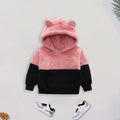 Girls Pink Solid Poly Fleece Hooded Sweatshirt Sweatshirts & Hoodies Pink 1-2 Y