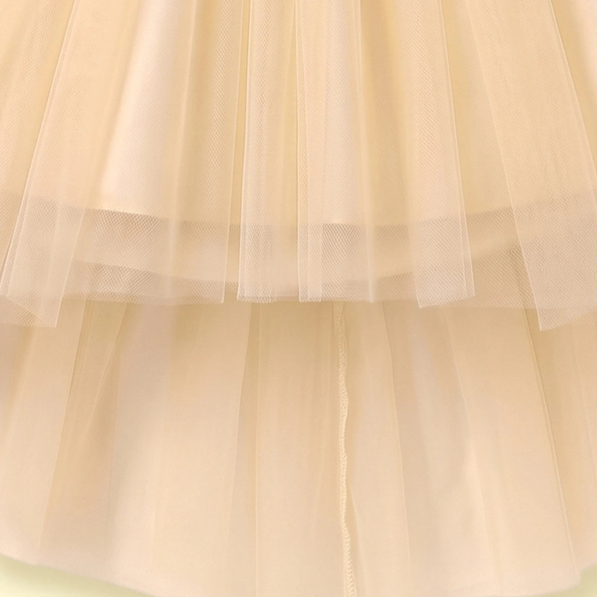 Girls Yellow Floral Applique Sleeveless High-Low Party Dress Party Dresses