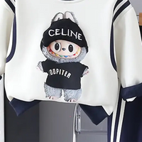 Boys Navy Blue Graphics Printed Sweatshirt With Jogger Sets Sets