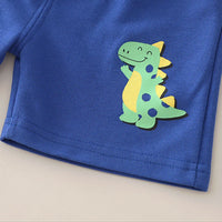 Boys Yellow Dinosaur Graphic Short Sleeve T-Shirt With Elasticated Shorts Sets 2 pc. Sets