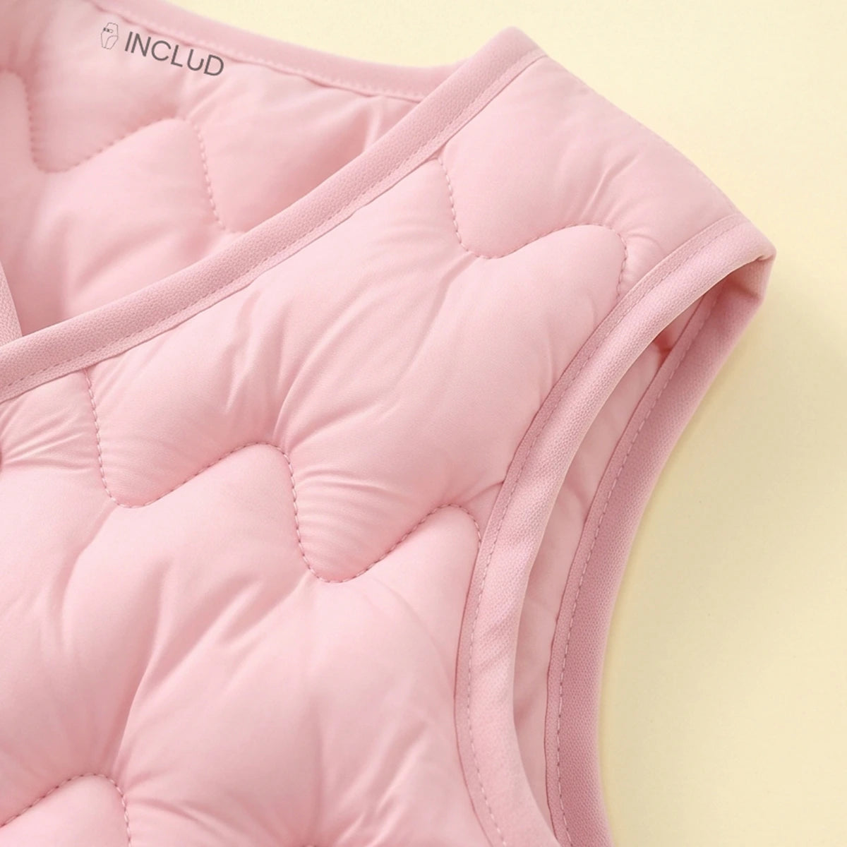 Girls Light Pink Quilted Sleeveless Jacket Coats & Jackets