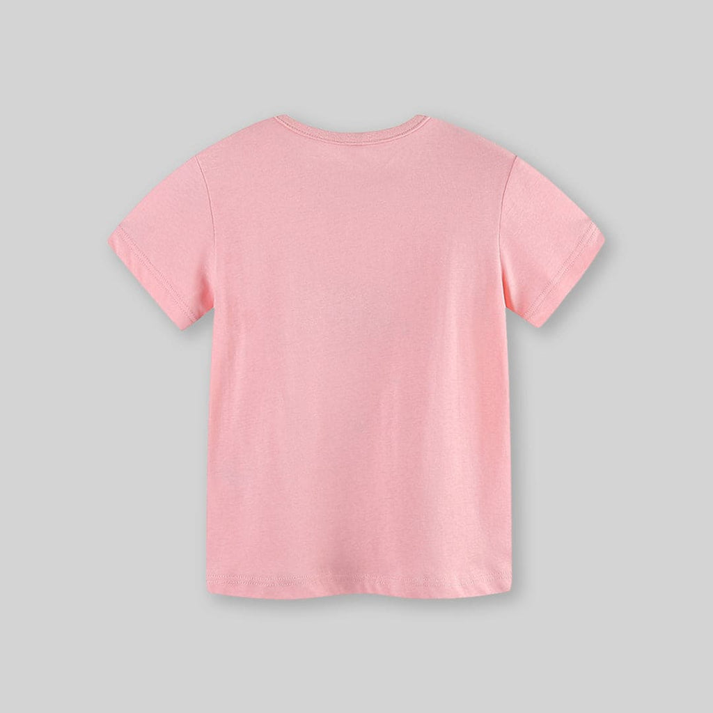 Girls Fox Print Short Sleeves Casual T-shirt Tshirts   