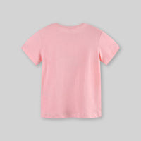 Girls Fox Print Short Sleeves Casual T-shirt Tshirts   