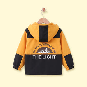 Boys Yellow Colourblocked Zip-Up Hooded Jacket Coats & Jackets