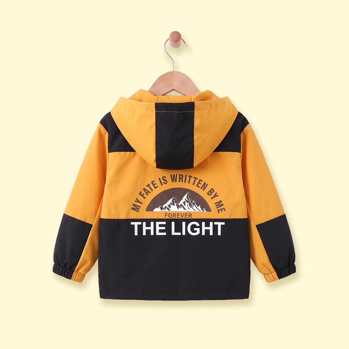 Boys Yellow Colourblocked Zip-Up Hooded Jacket Coats & Jackets