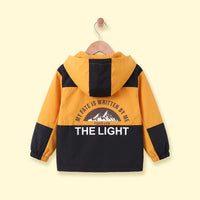 Boys Yellow Colourblocked Zip-Up Hooded Jacket Coats & Jackets