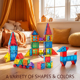 Multicolor 60-Piece Magnetic Building Tiles Set Trending Accessories