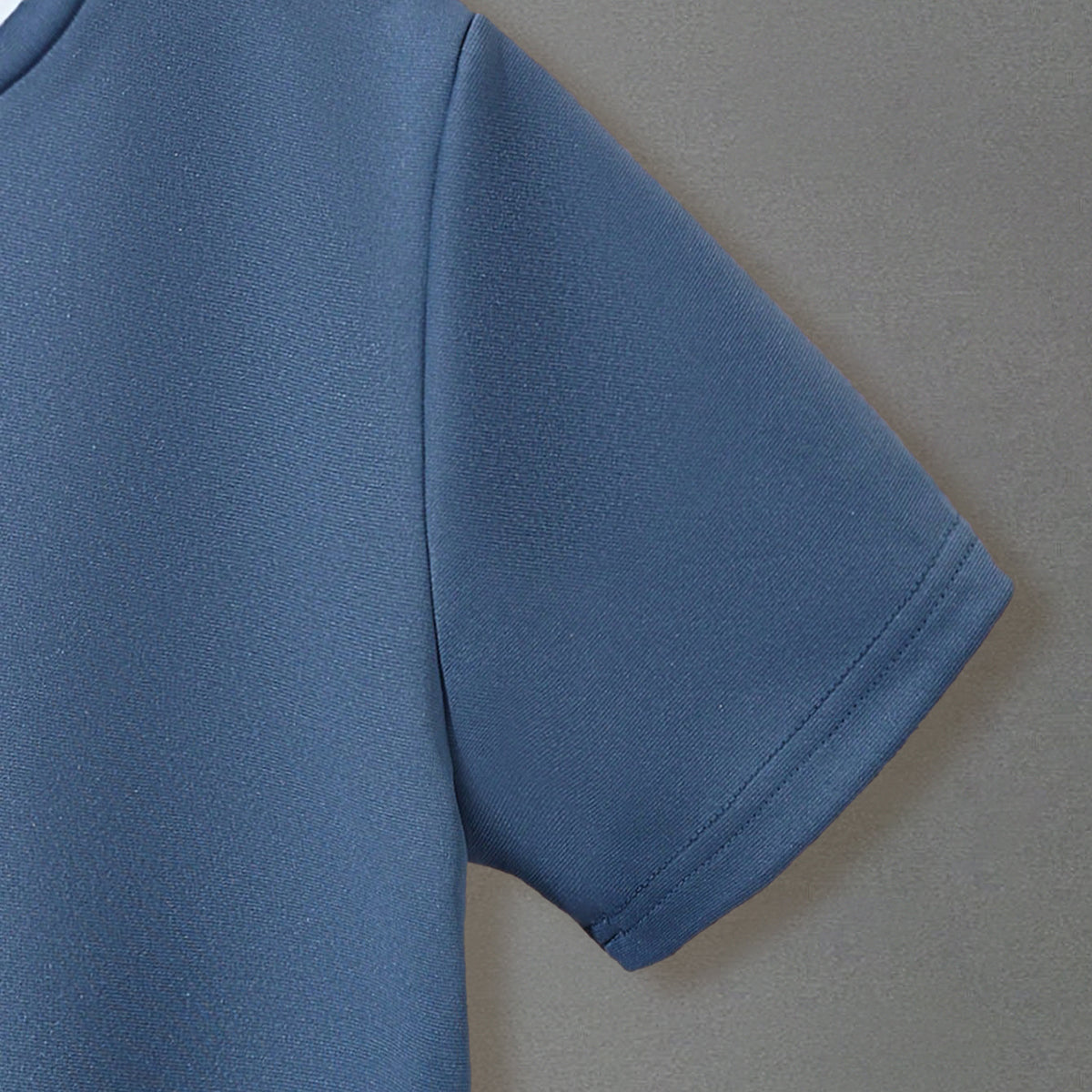 Boys Blue Solid Short Sleeves Bottom Contrast Trimmed T-Shirt Tshirts