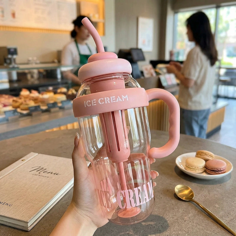 Light Pink Fruit Infuser Water Bottle with Straw Trending Accessories