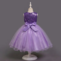 Girls Purple Sequin Embellished Fit & Flare Party Wear Dress Party Dresses
