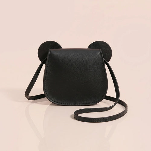 Girls Black Cartoon Mouse Bow Sling Bag Sling Bags