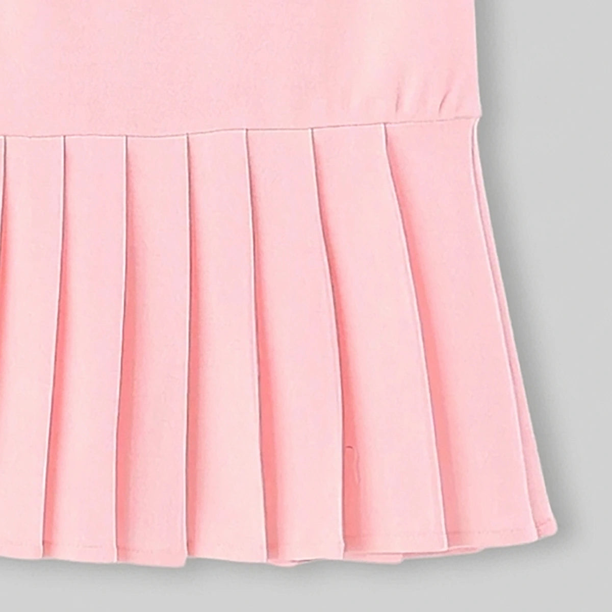 Girls Pink Hello Kitty Sailor Collar Pleated Dress Casual Dresses