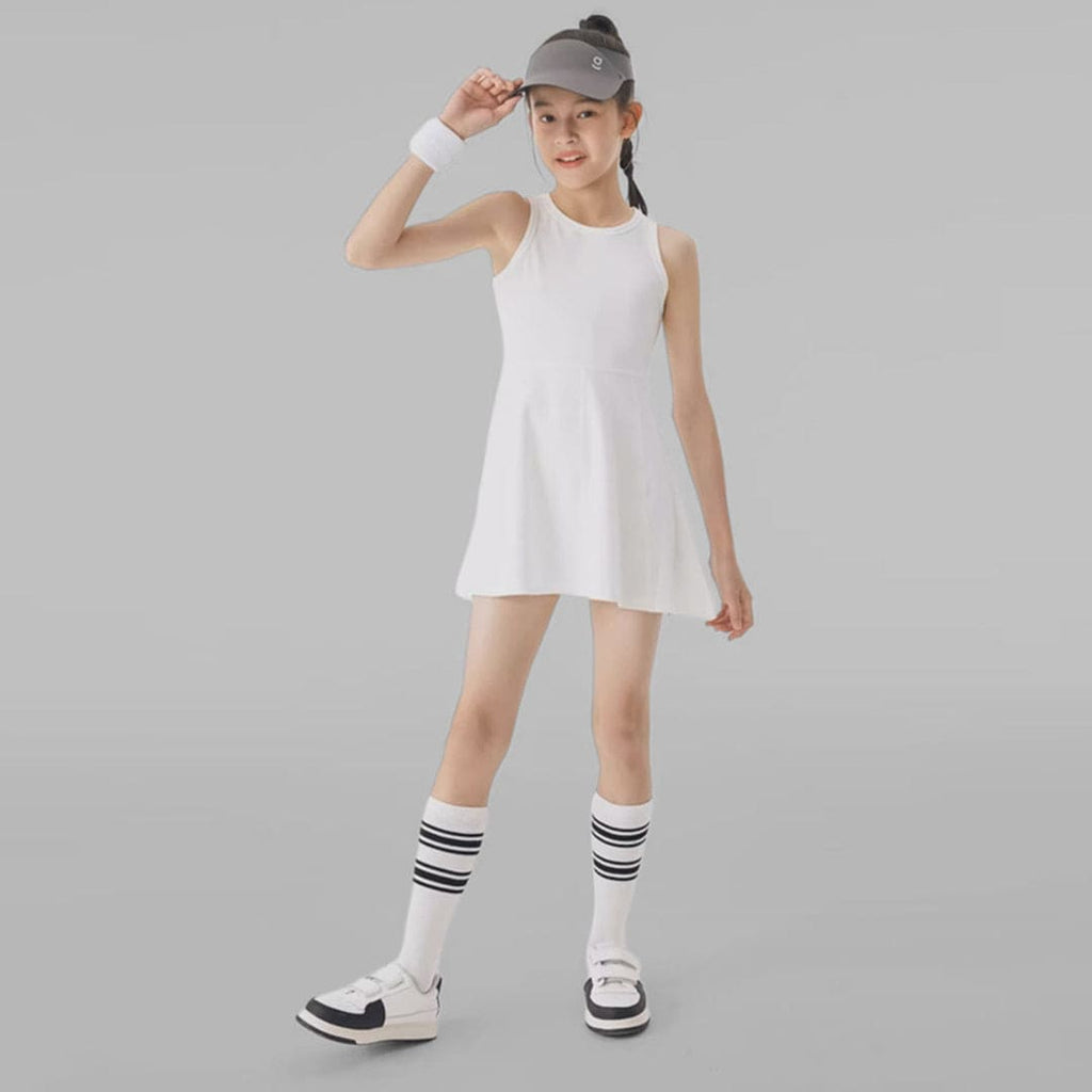 Girls Sleeveless Elasticated Sports Vest Dress Casual Dresses   