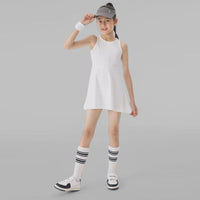 Girls Sleeveless Elasticated Sports Vest Dress Casual Dresses   