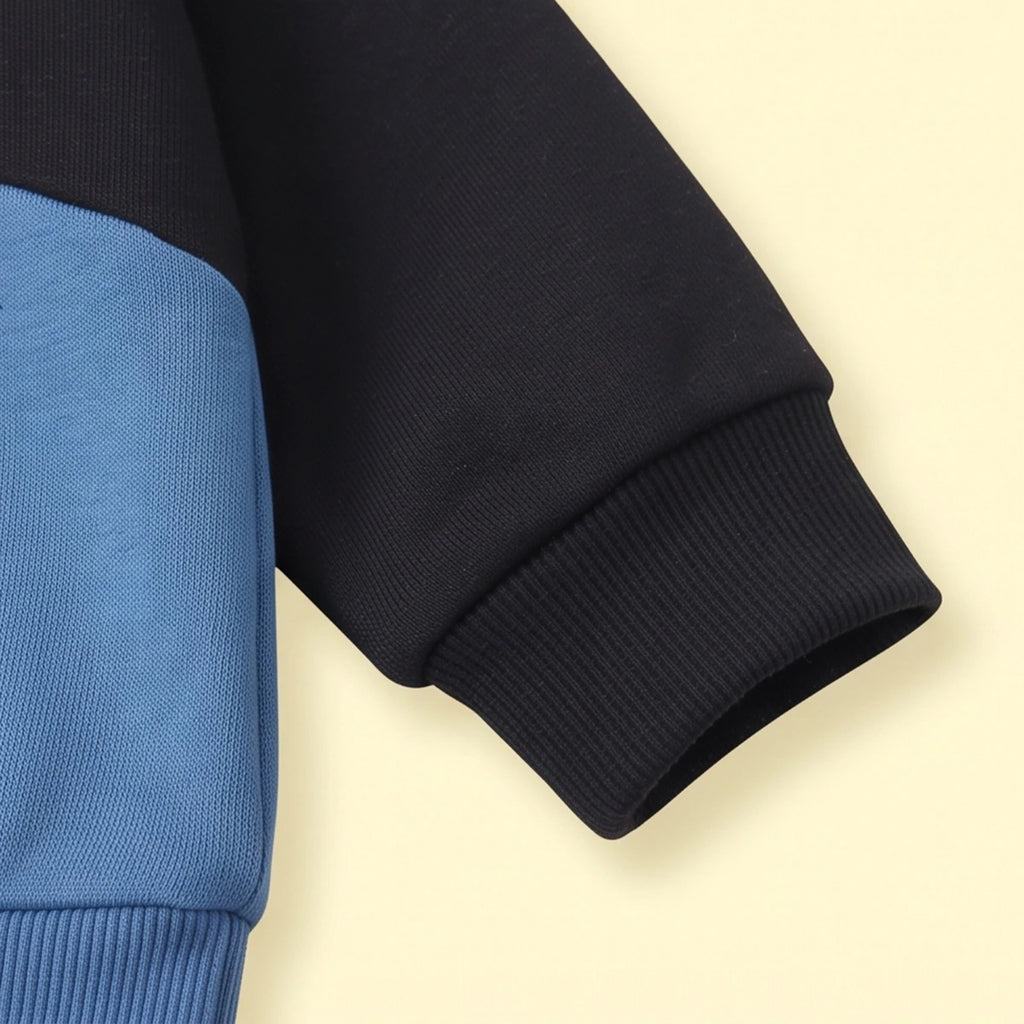Boys Black Colourblocked Sweatshirt & Joggers Sets 2 pc. Sets