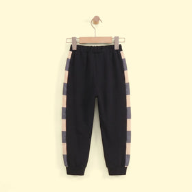 Boys Black Striped Elasticated Pants Pants