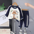Boys Navy Blue Bunny Applique Sweatshirt With Jogger Sets Sets Navy Blue 1-2 Y