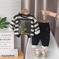 Boys Off White Stripes Graphic Printed Sweatshirt With Jogger Sets Sets Off White 1-2 Y