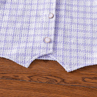 Girls Purple Checked Vest With Long Sleeves Top & Skirt Sets Sets