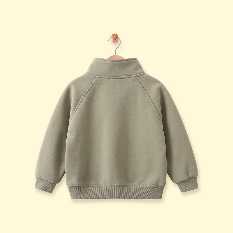 Boys Sage Green Embroidered Long Sleeve Sweatshirt Sweatshirts & Hoodies