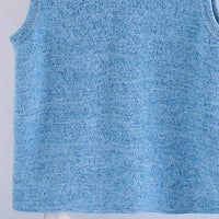 Boys Blue Knitted Hooded Vest Vests
