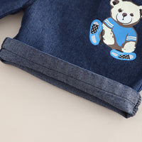 Boys Red Dollhouse Printed T-Shirt With Denim Shorts Set 2 pc. Sets