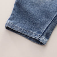 Girls White Peter Pan Collar Top With Denim Dungaree Sets 2 pc. Sets