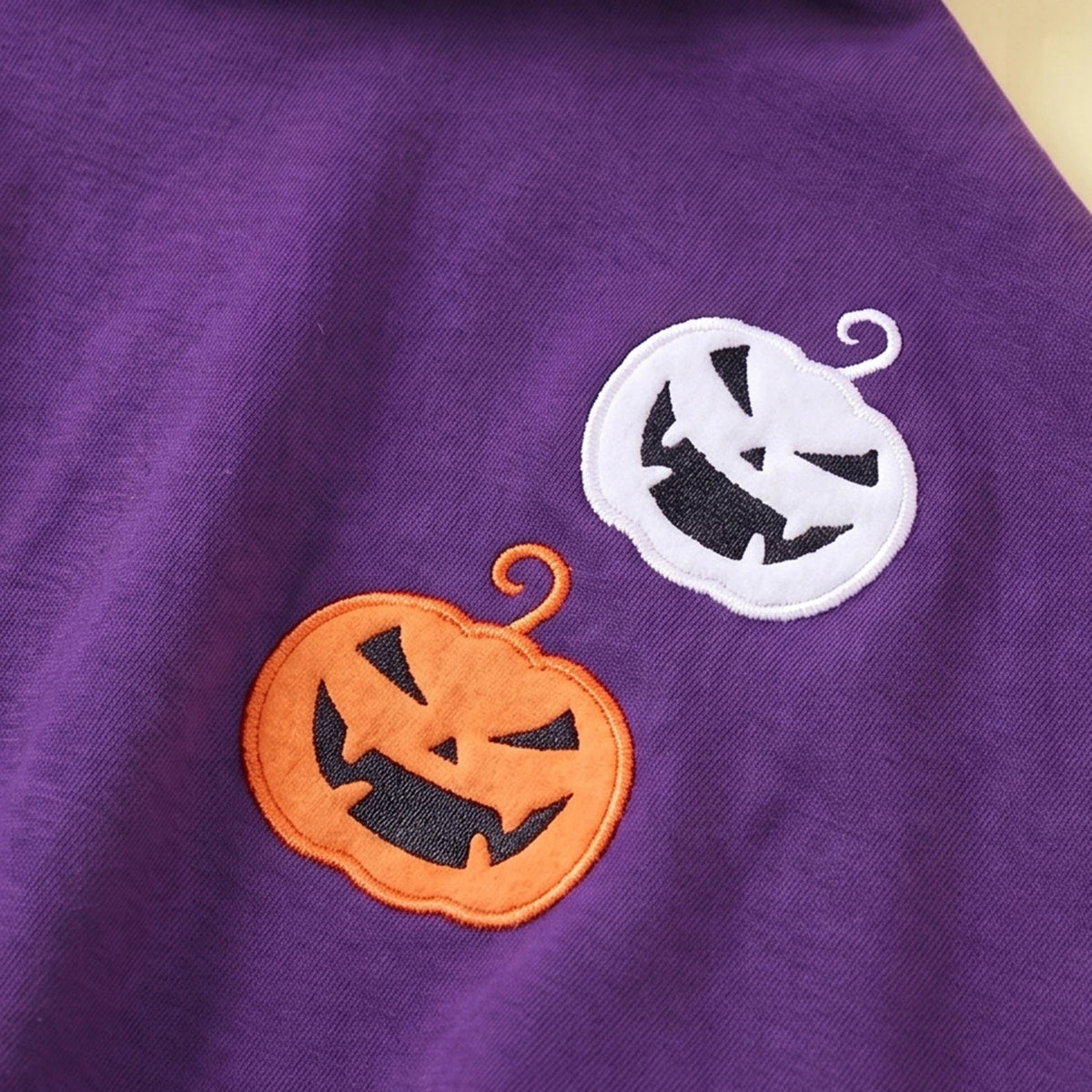 Girls Purple Halloween Pumpkin Print Dress with Hooded Cape Casual Dresses