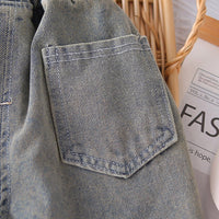 Boys Blue Light Wash Denim Vest With Shirt And Denim Trousers Sets 3 pc. Sets