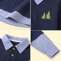 Boys Navy Blue Long Sleeve Embroidered T-Shirt Tshirts