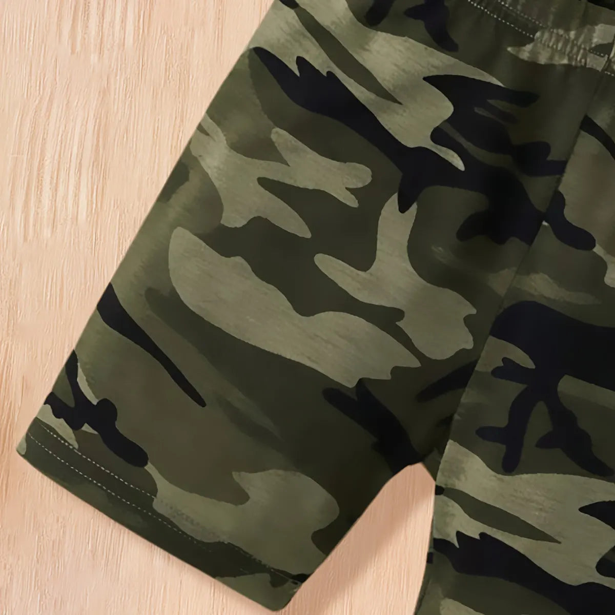 Girls Army Green Camouflage Printed Crop Top With Shorts Sets 2 pc. Sets
