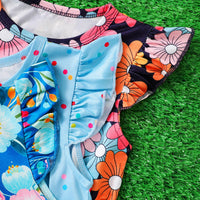 Girls Multicolour Floral Print Flutter Sleeve Fit & Flare Dress Pack Of 3 Casual Dresses