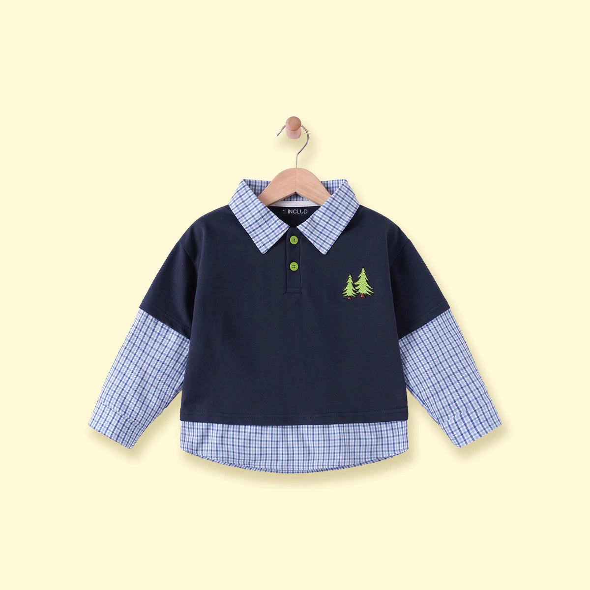 Boys Navy Blue Long Sleeve Embroidered T-Shirt Tshirts Navy Blue 1-2 Y