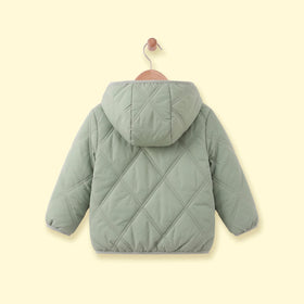 Boys Green Long Sleeve Hooded Puffer Jacket Coats & Jackets