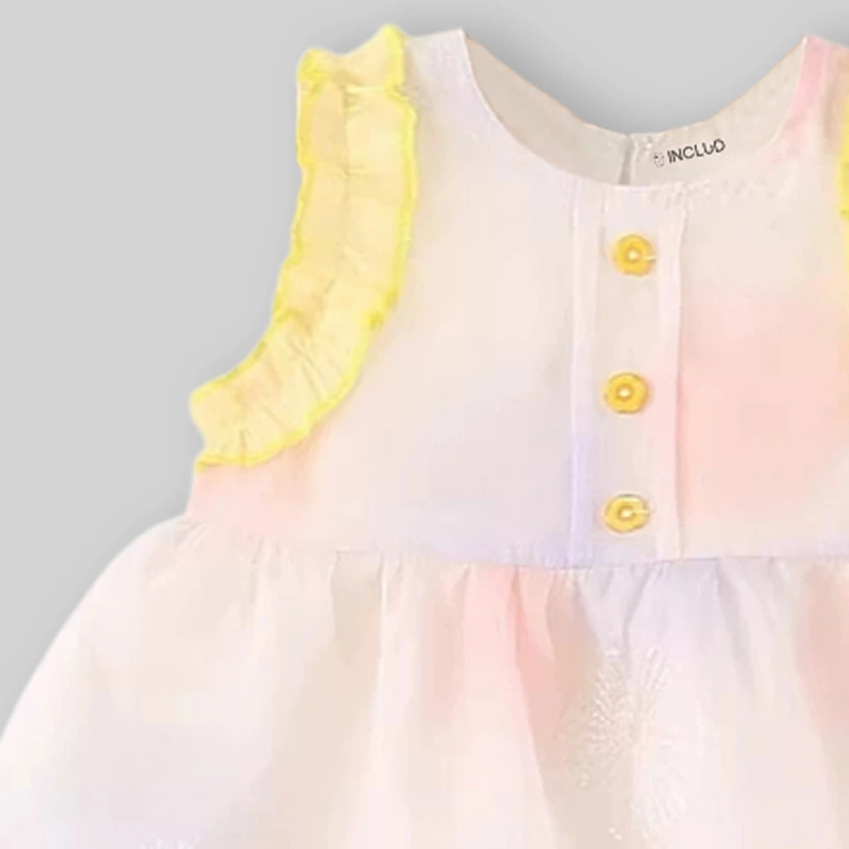 Girls Light Pink Floral Embroidered Sleeveless Fit And Flare Dress Casual Dresses
