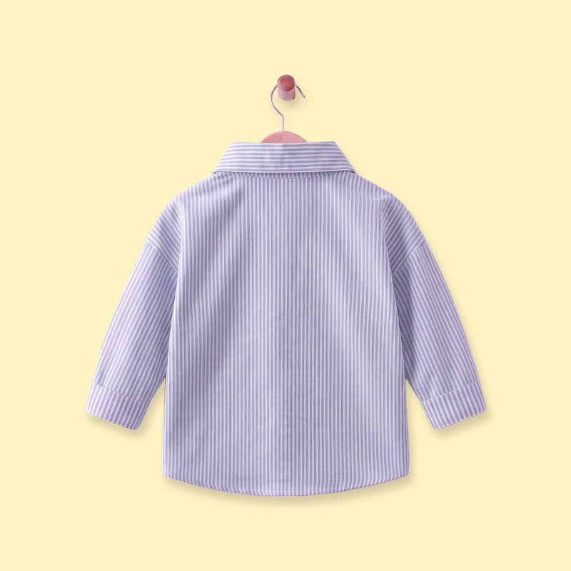 Boys Blue Striped Long Sleeve Shirt Shirts