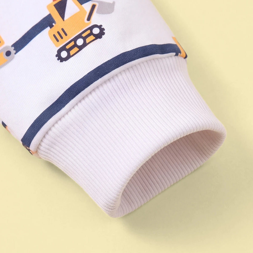 Boys White Round Neck Graphic Sweatshirt Sweatshirts & Hoodies