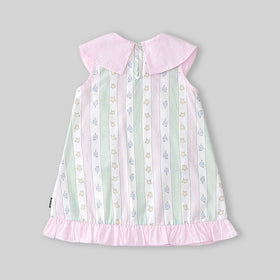 Girls Light Pink Star Striped Sleeveless A-line Dress Casual Dresses