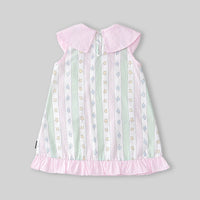 Girls Light Pink Star Striped Sleeveless A-line Dress Casual Dresses