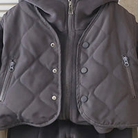 Boys Grey Self-Design Sleeveless Jacket With Sweatshirt & Pants Sets 3 pc. Sets