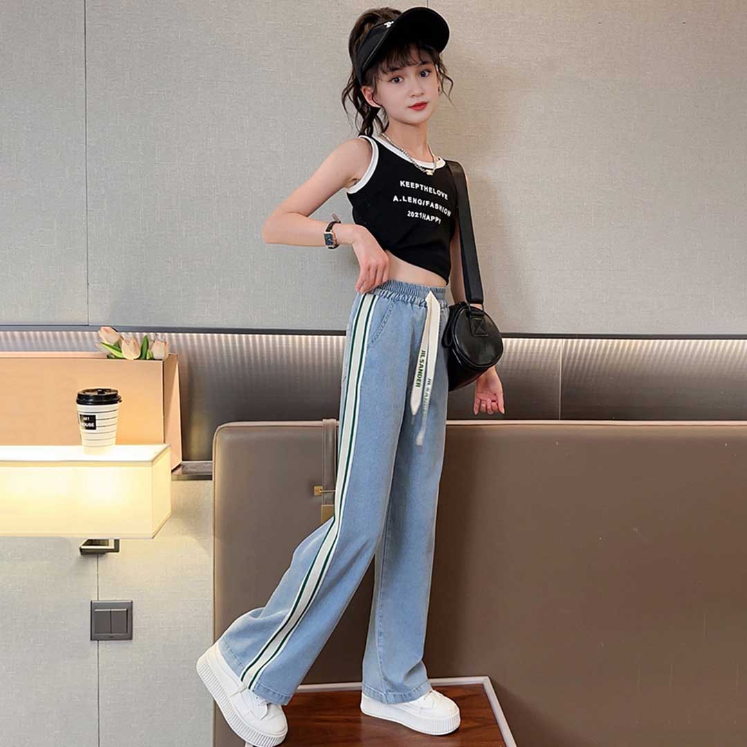 Girls Elasticated Straight Fit Trouser Joggers   