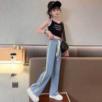 Girls Elasticated Straight Fit Trouser Joggers   