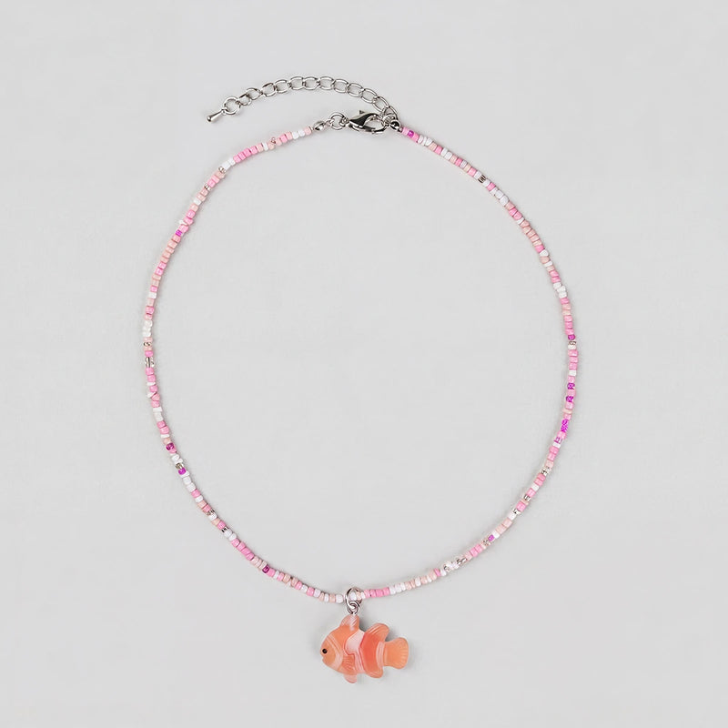 Pack Of 3 Girls Multicolour Fish Motif Beaded Necklace Sets Necklace and Chains